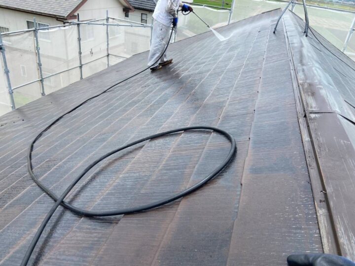 屋根　高圧洗浄