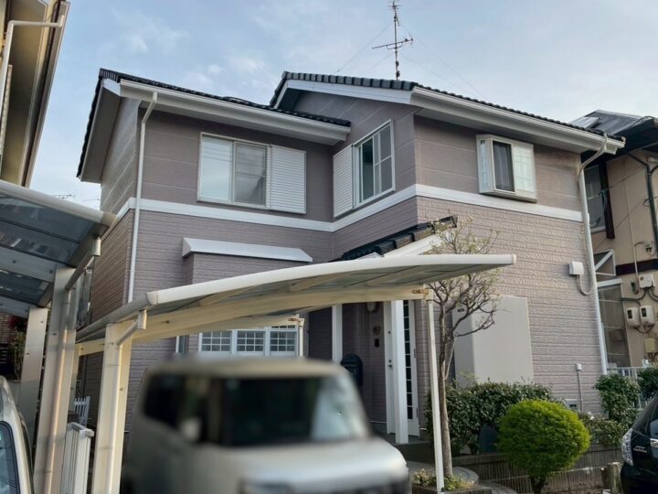 下関市S様　築25年！ツートンからワントーンでイメージチェンジした外壁塗装