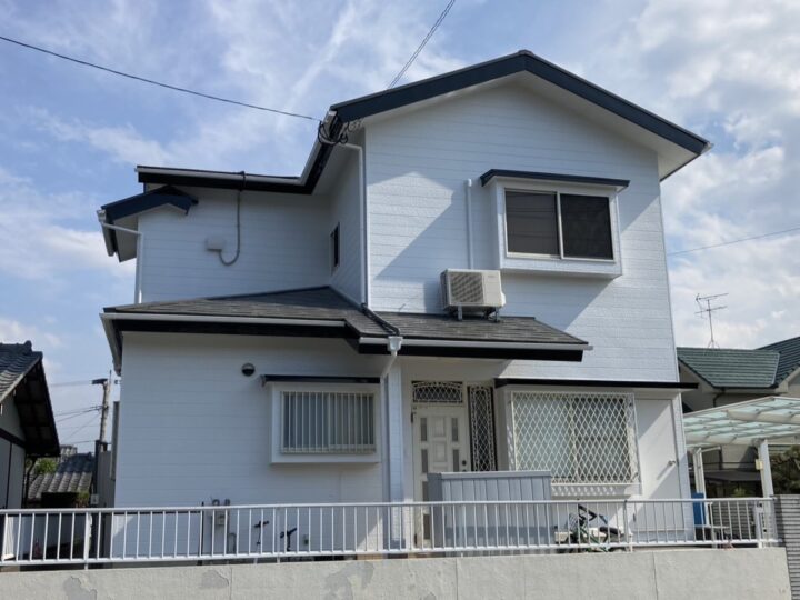 大野城市M様　ブルーホワイトで爽やかな印象に仕上げた外壁・屋根塗装