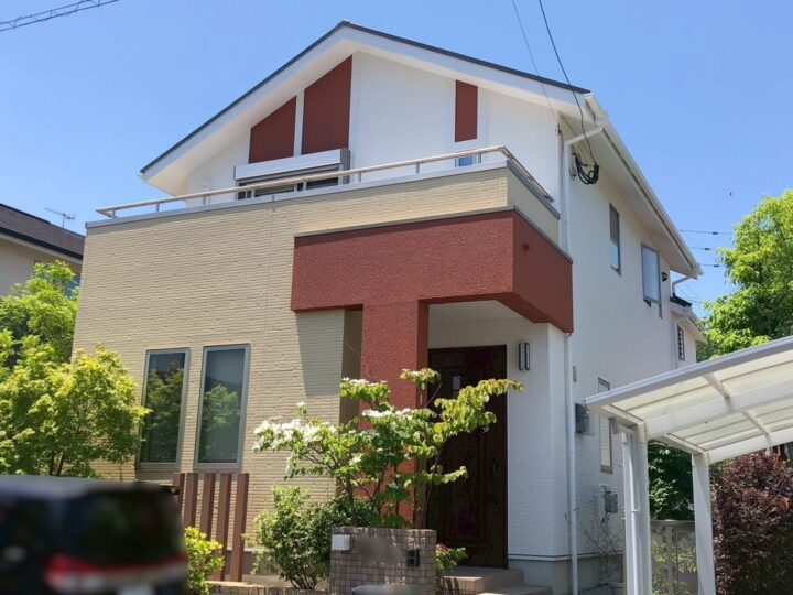 大野城市Y様　築13年！アクセントカラーで印象を変えた外壁・屋根塗装
