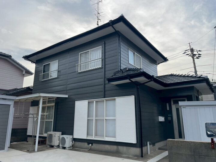 下関市A様　超低汚染塗料でホワイトからブラックにイメージチェンジした外壁塗装
