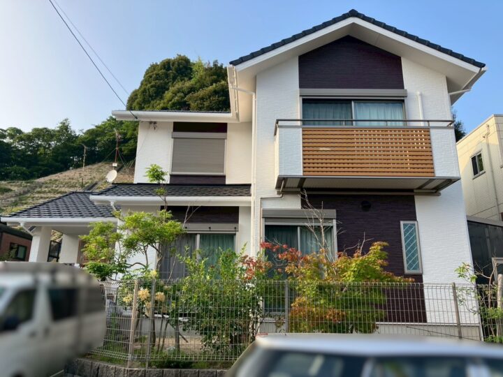 下関市Y様邸　アクセントカラーをグレーからブラウンにして雰囲気を変えた外壁塗装