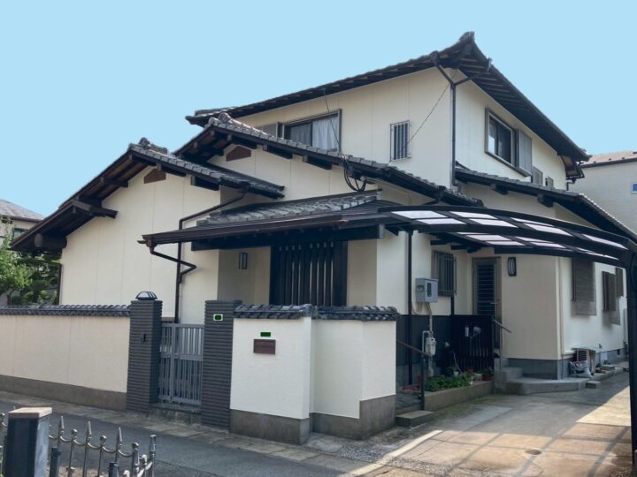 太宰府市N様邸　築40年！防腐防虫効果のある塗料で木部を保護し、和の趣はそのままに、超低汚染塗料で美しく生まれ変わった外壁塗装