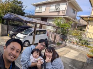 中間市で築30年の白い外壁を可愛らしいモカに塗替えをしたお客様の声