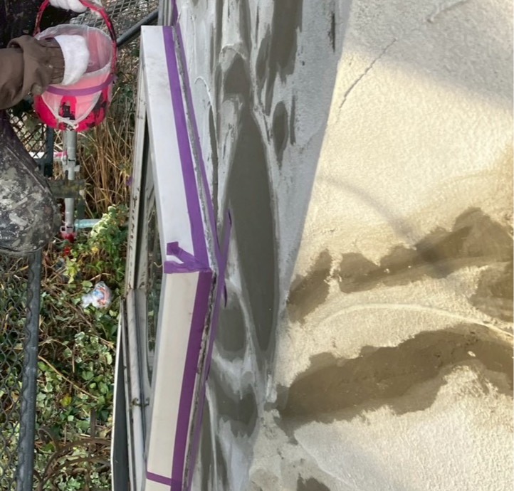 外壁左官補修完了