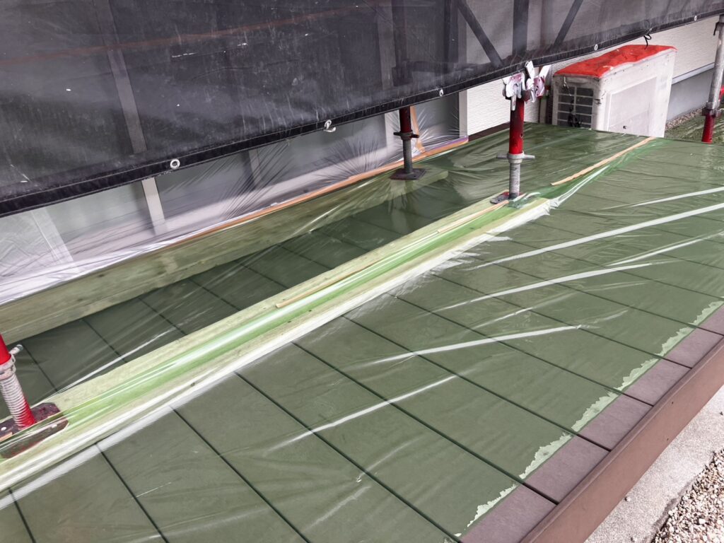 ウッドデッキ養生