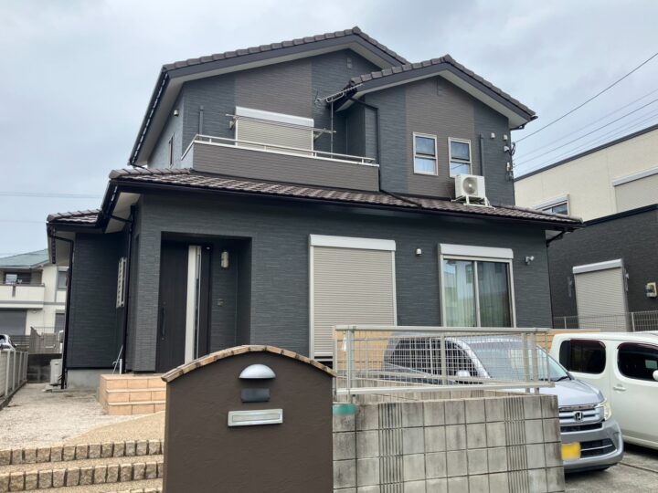 遠賀郡にて人気色のウィザードコッパーで外壁塗装したお客様の声